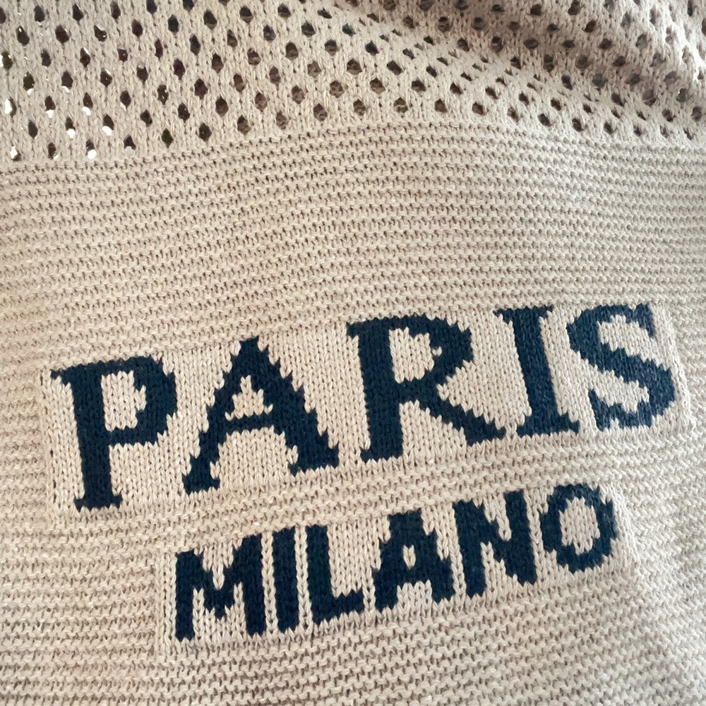 Paris Milano Knit Sweater - Beige and Navy